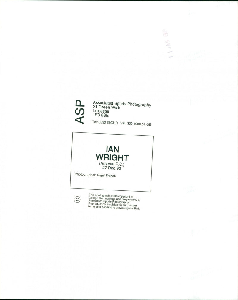 Ian Wright - Vintage Photograph