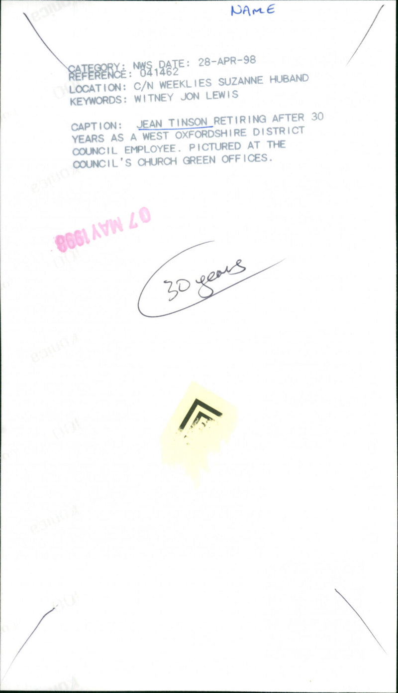 Jean Tinson - Vintage Photograph