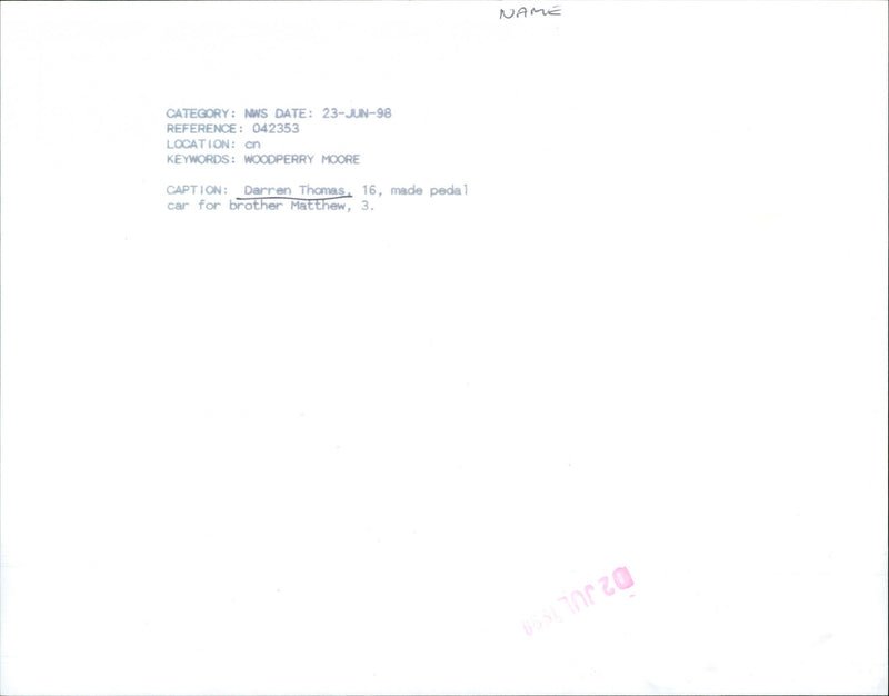 Darren Thomas - Vintage Photograph