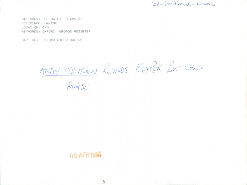 Andy Thompson - Vintage Photograph