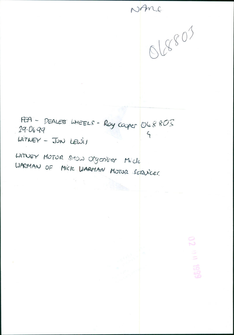 Mick Warman - Vintage Photograph