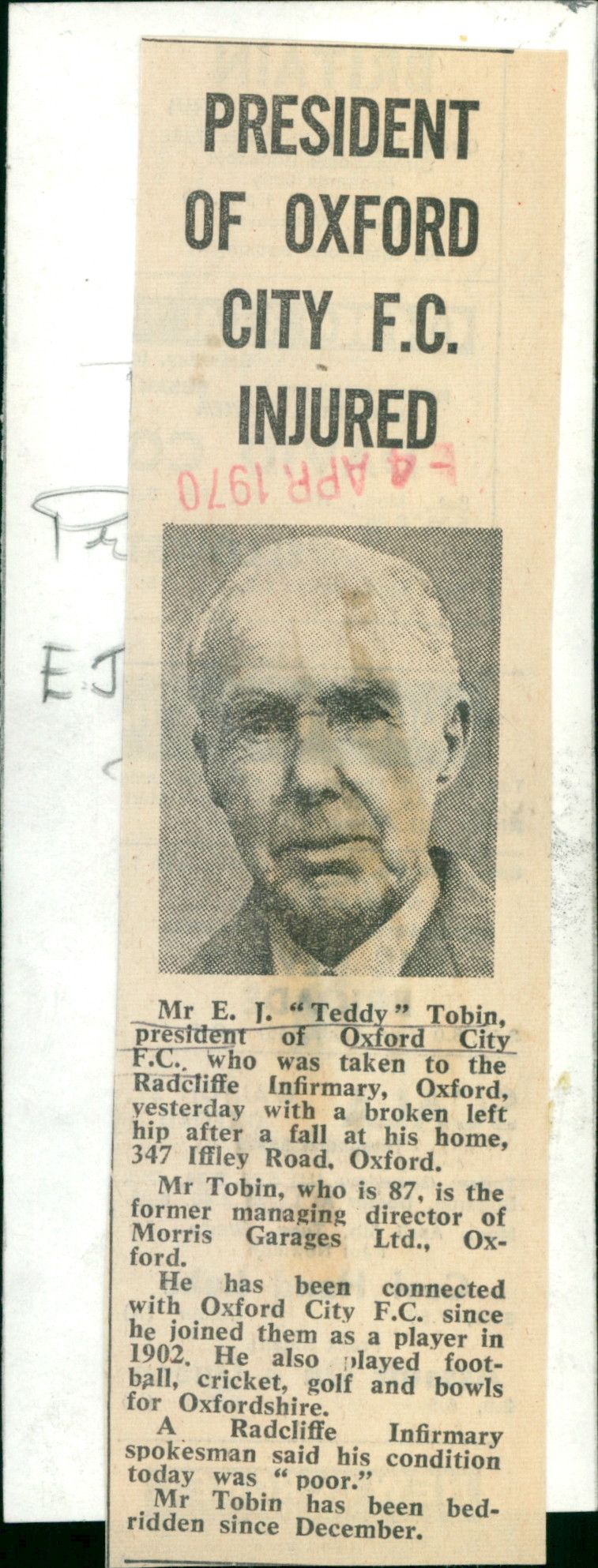 E. J. Tobin - Vintage Photograph