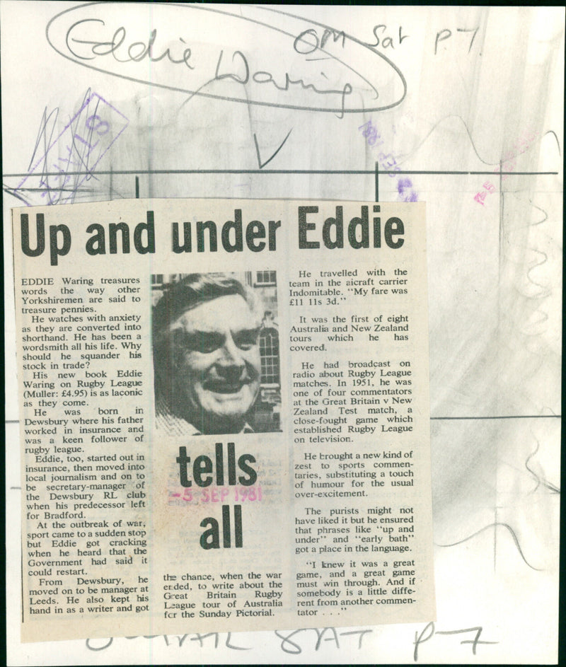 Eddie Waring - Vintage Photograph