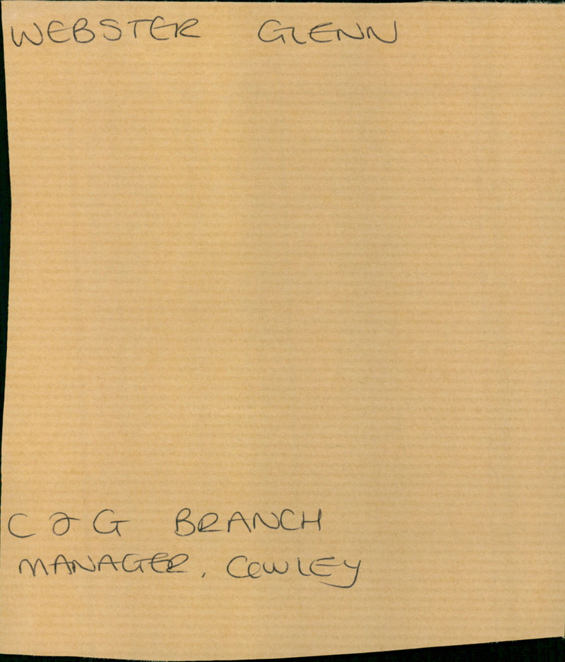 Webster Glenn - Vintage Photograph