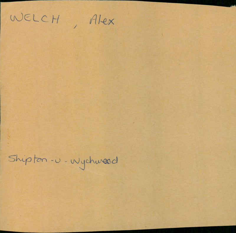 Welch Alex - Vintage Photograph