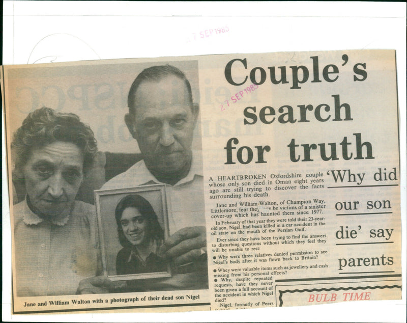 Jane and William Walton - Vintage Photograph