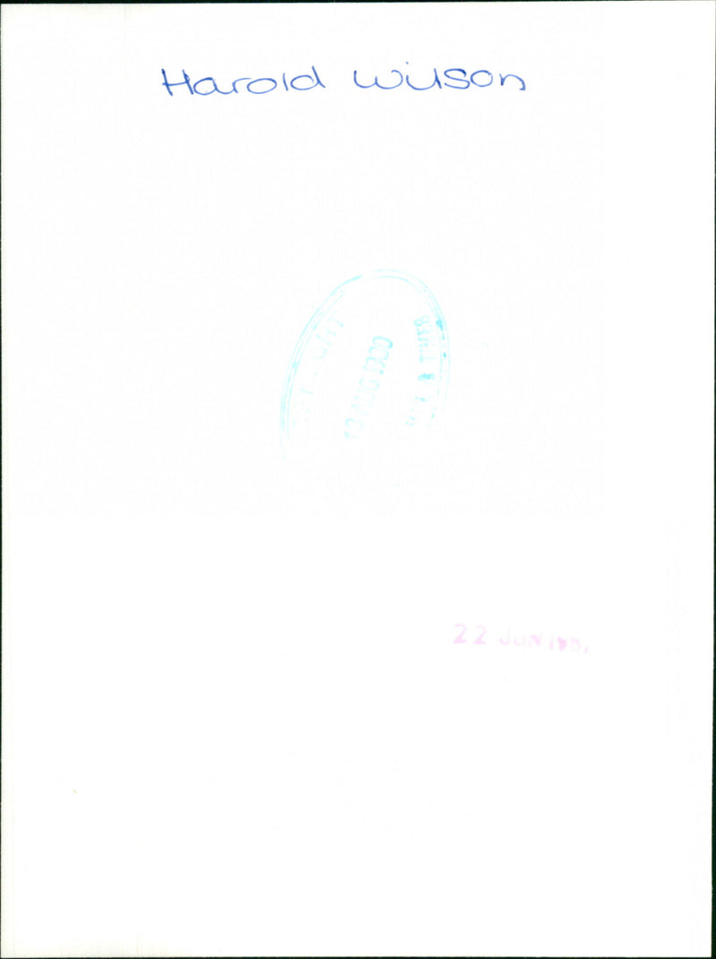 Harold Wilson - Vintage Photograph