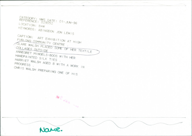 Clare Walsh - Vintage Photograph