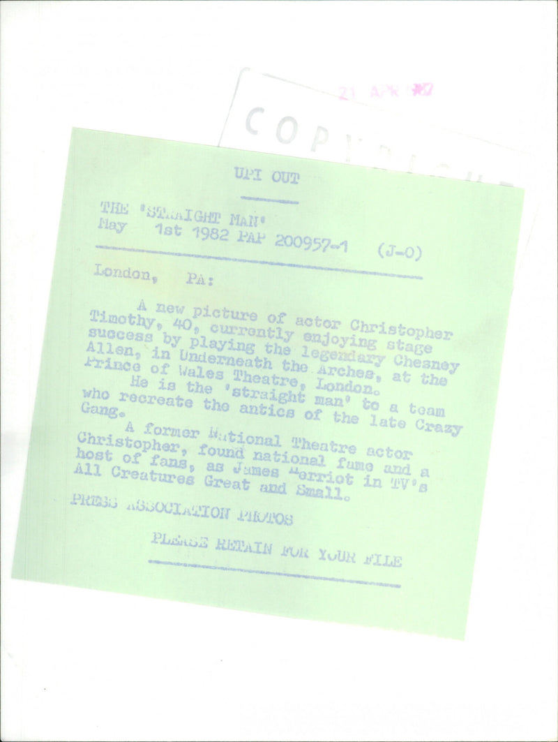 Christopher Timothy - Vintage Photograph