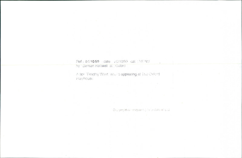 Timothy West - Vintage Photograph