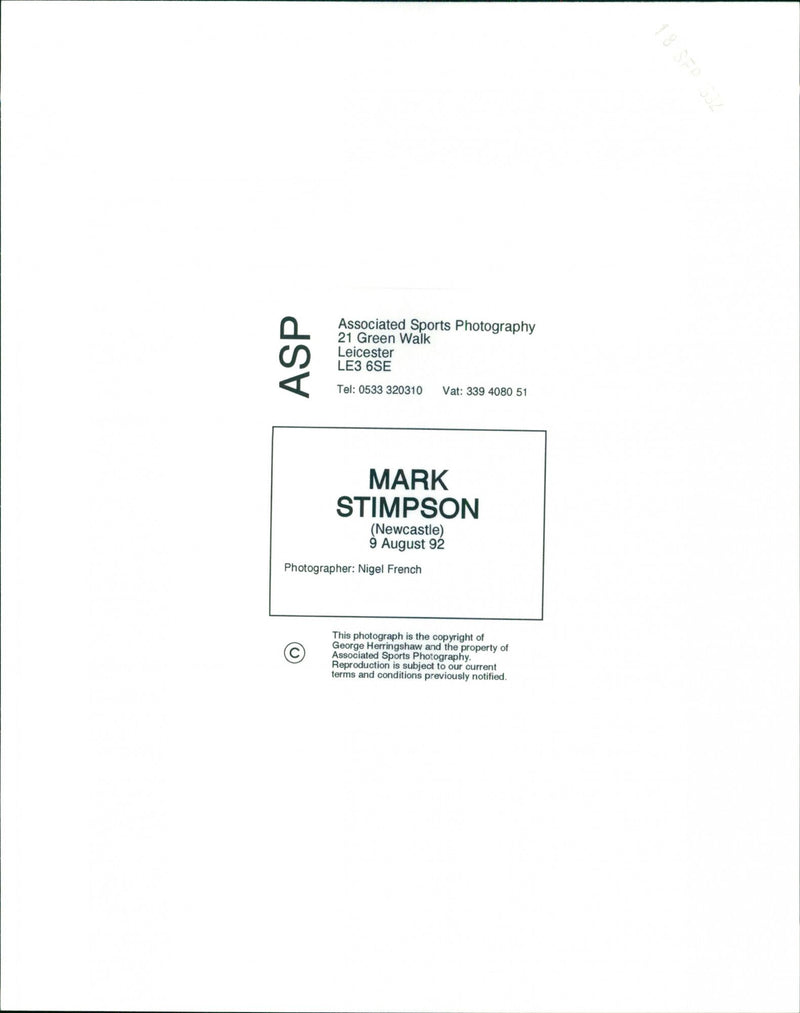 Mark Stimpson - Vintage Photograph