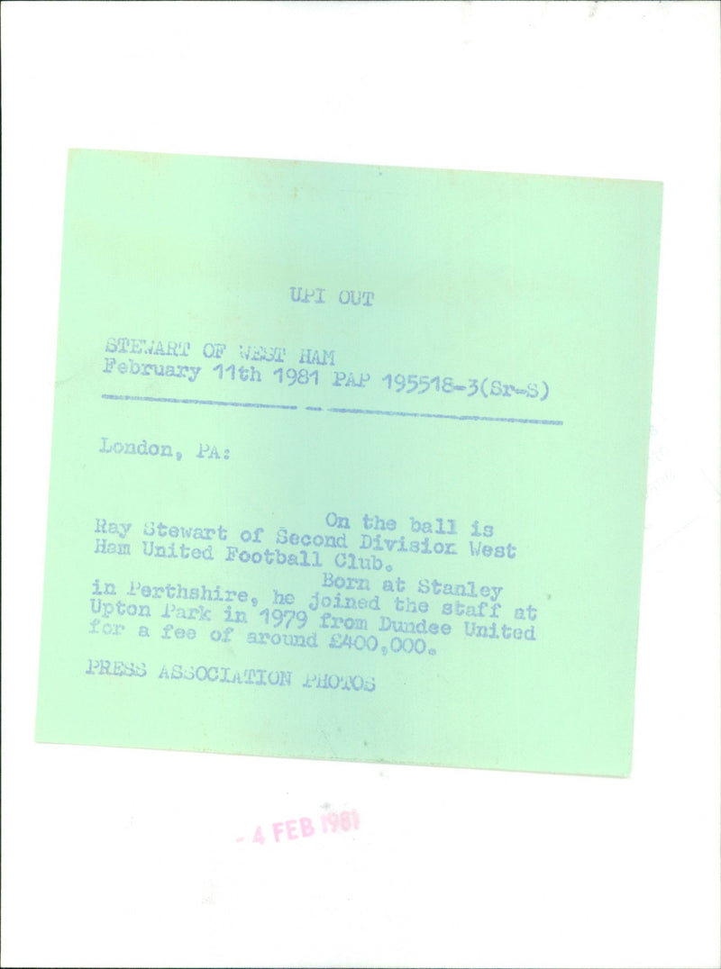 Ray Stewart - Vintage Photograph