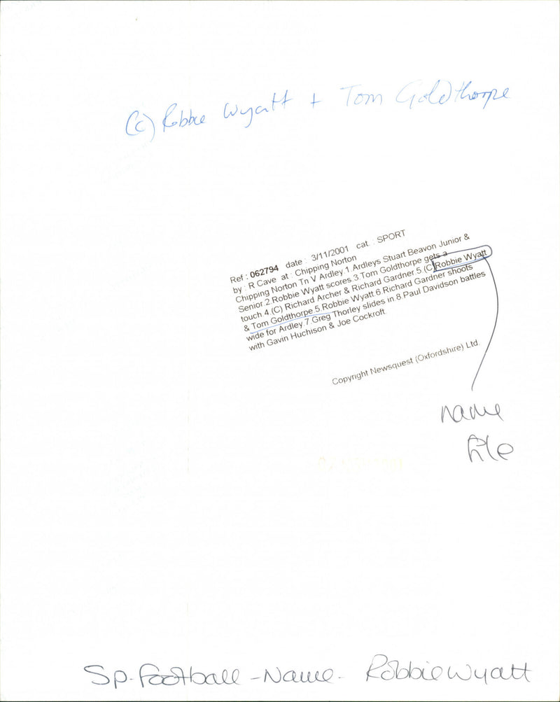 Robbie Wyatt - Vintage Photograph