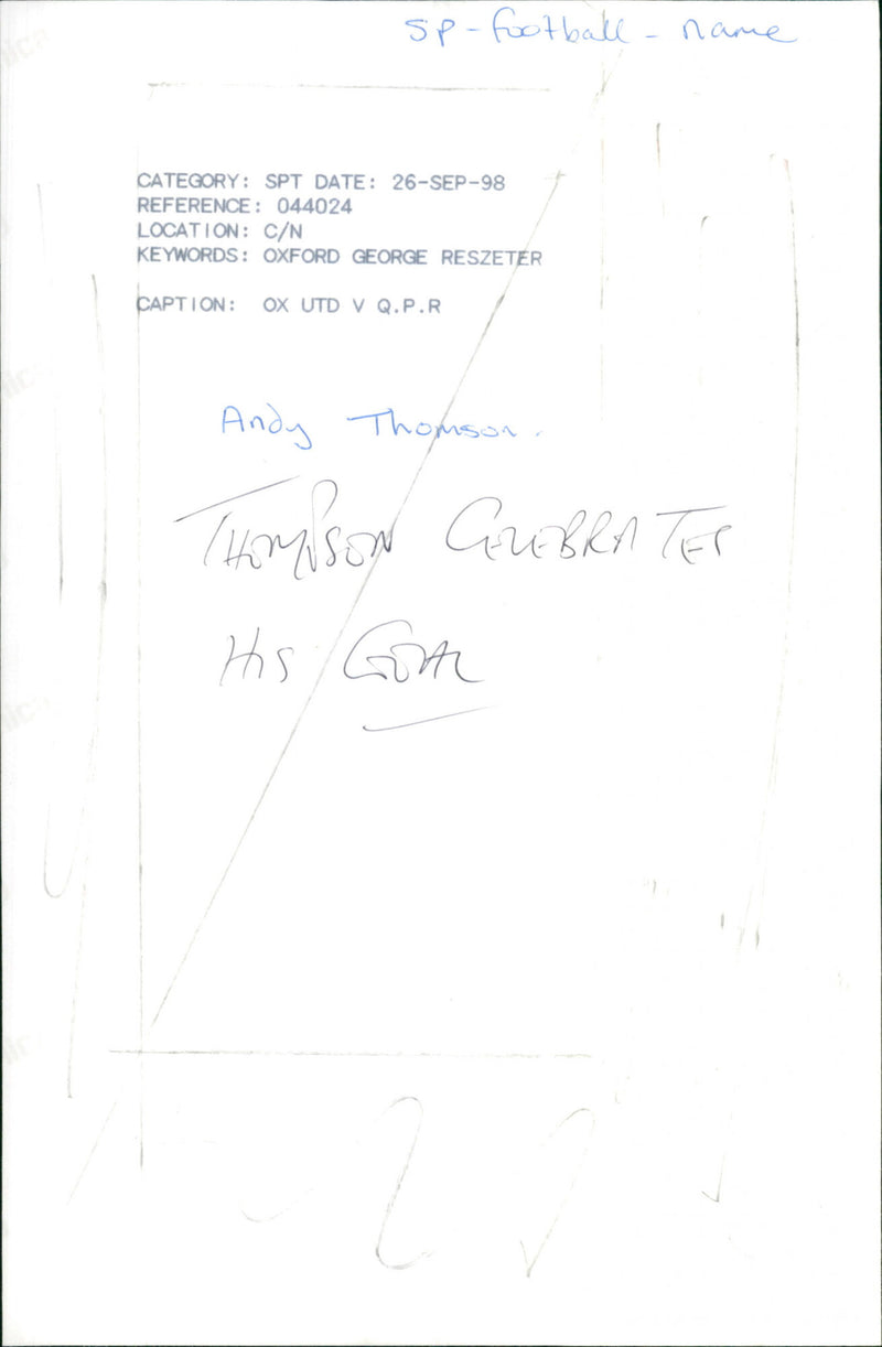 Andy Thomson - Vintage Photograph