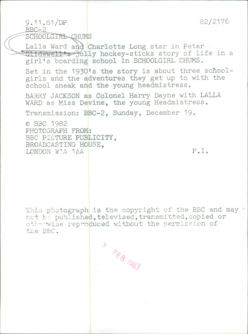 Lalla ward and Charlotte Long - Vintage Photograph