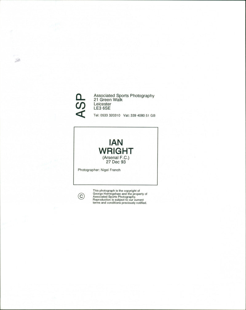 Ian Wright - Vintage Photograph