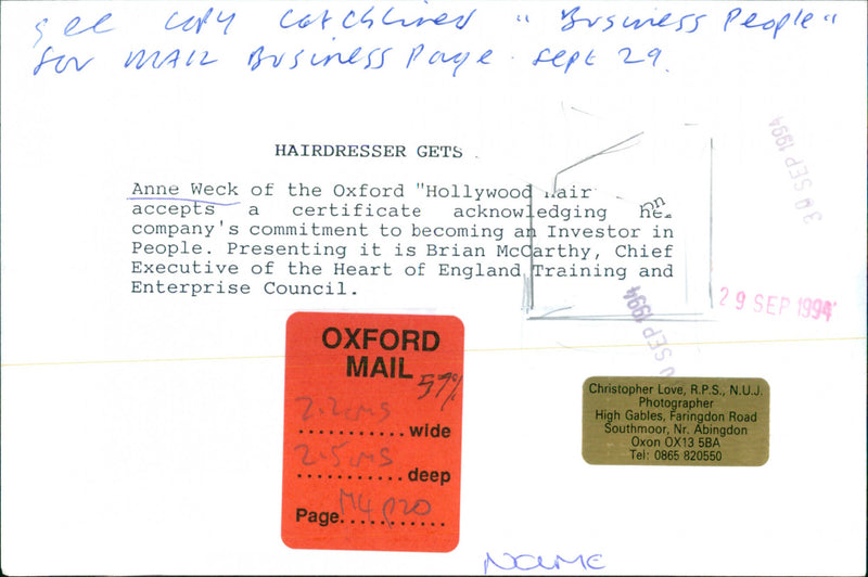 Anne Weck, Brian McCarthy - Vintage Photograph