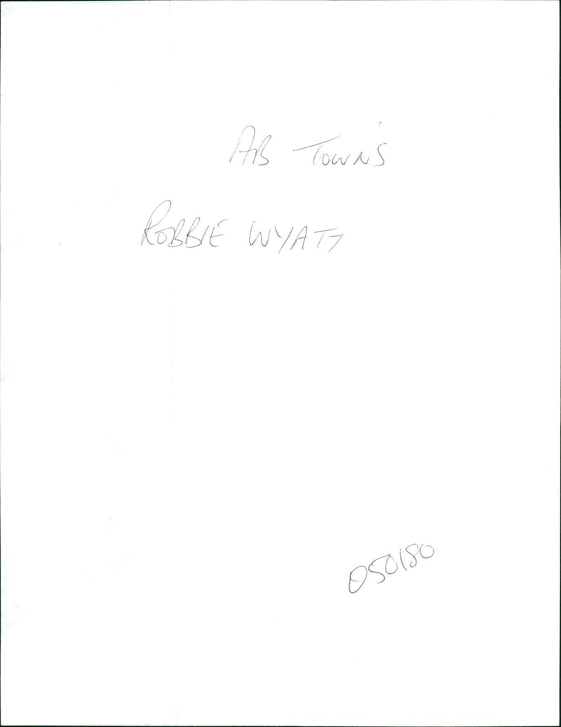 Robbie Wyatt - Vintage Photograph