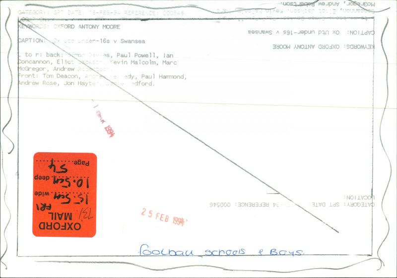 football oxon school boys team - Vintage Photograph