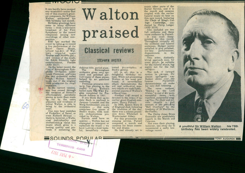 Sir William Walton - Vintage Photograph