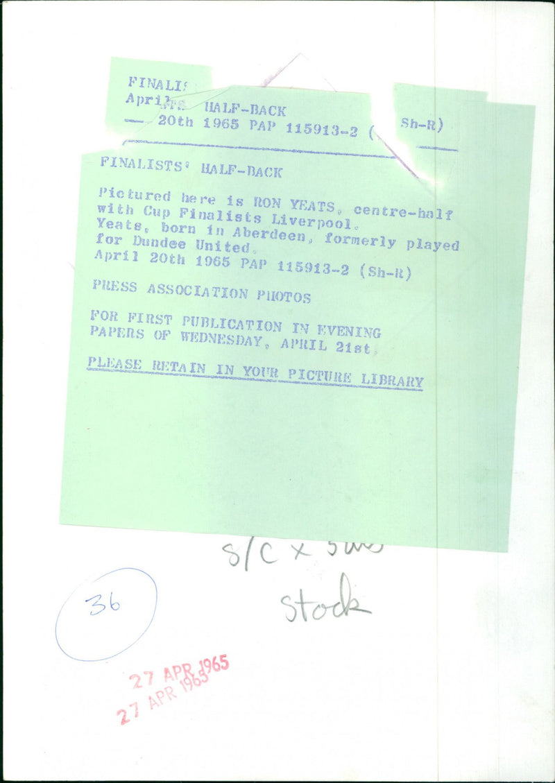 Ron Yeats - Vintage Photograph