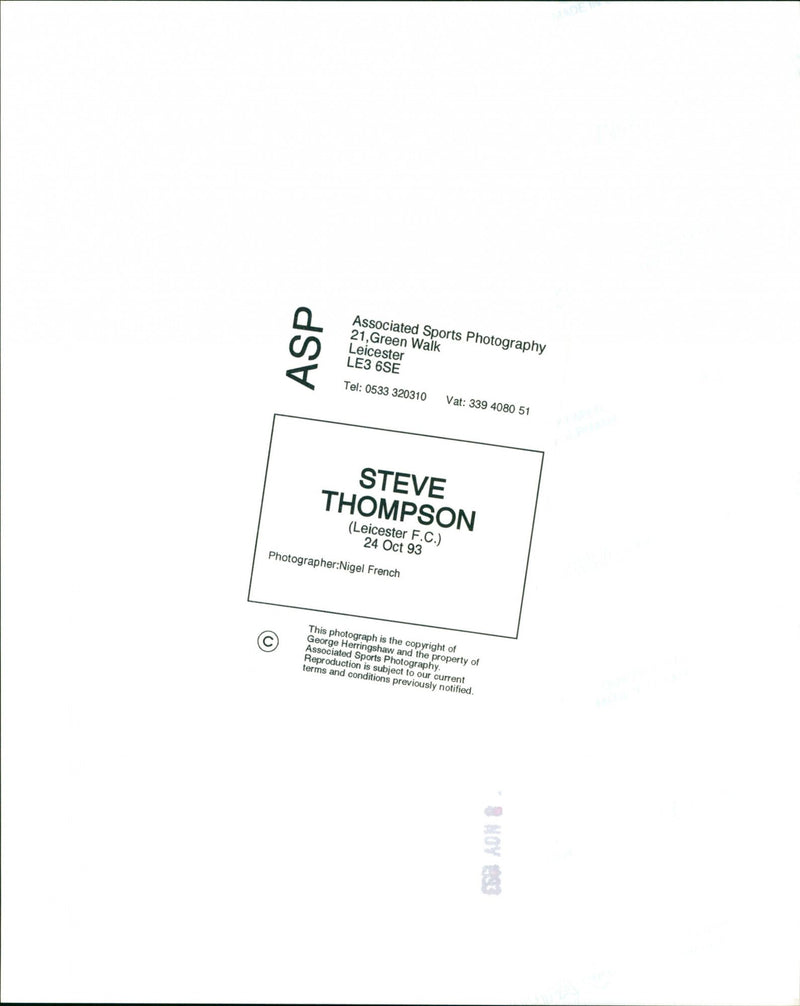 Steve Thompson - Vintage Photograph