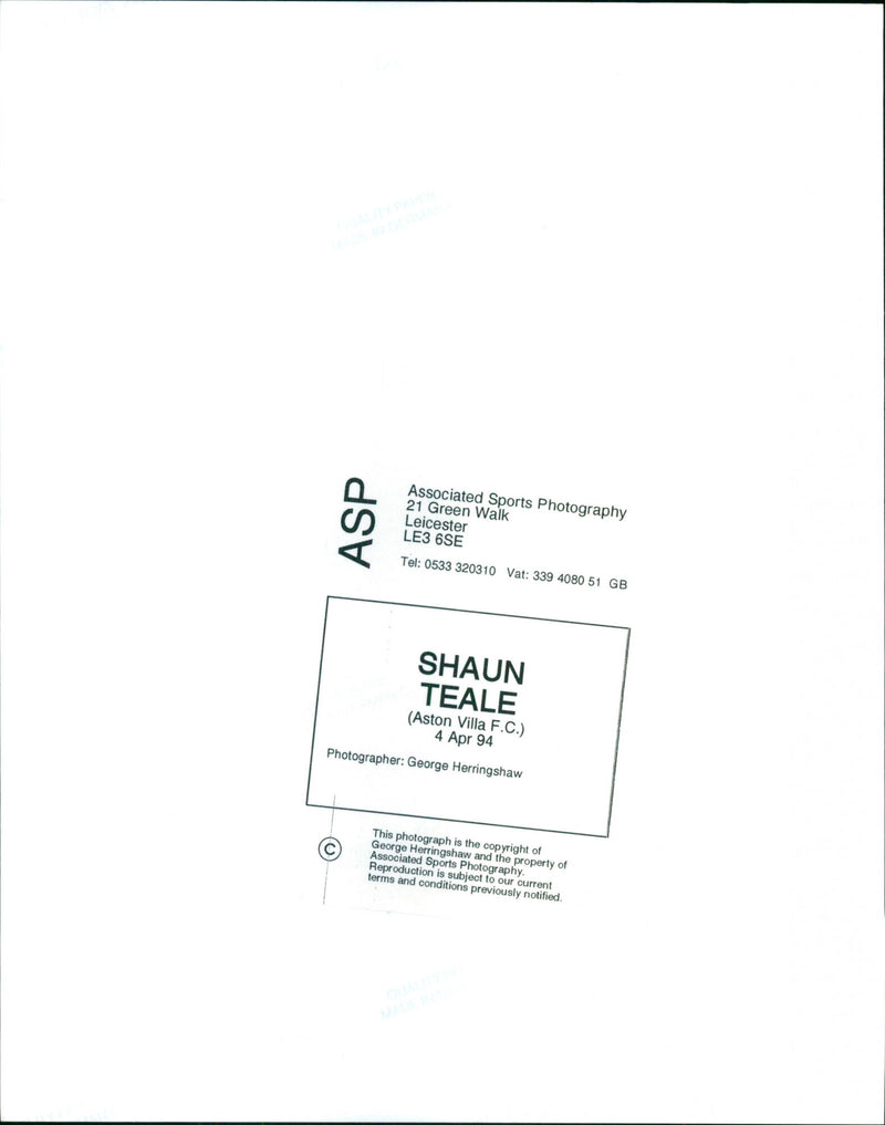 Shaun Teale - Vintage Photograph