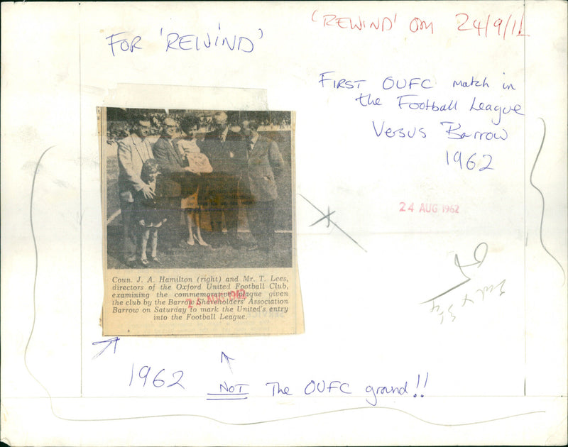 OUFC match Football league versus barrow - Vintage Photograph