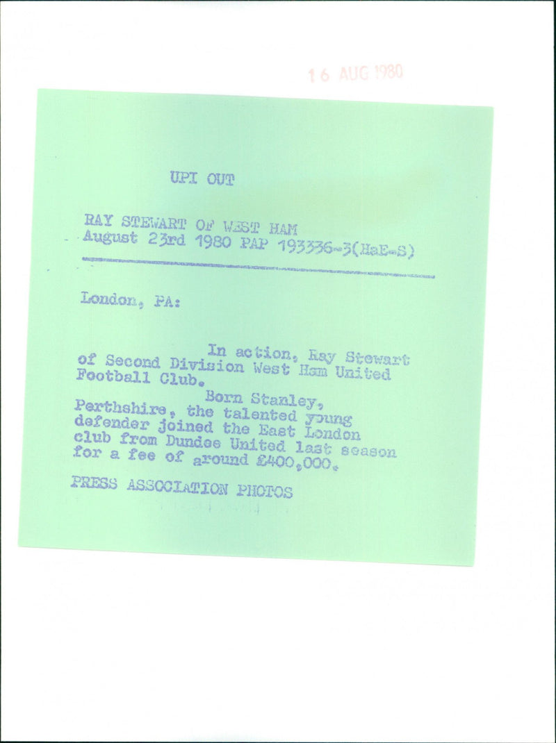 Ray Stewart - Vintage Photograph