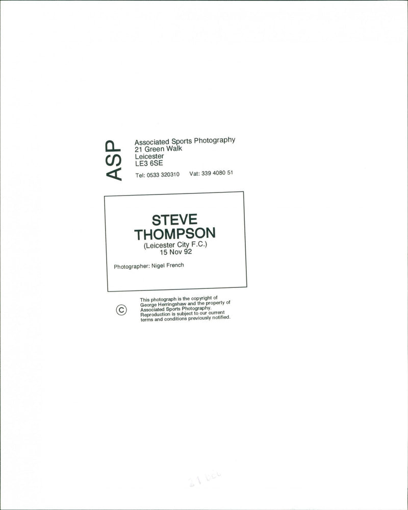 Steve Thompson - Vintage Photograph