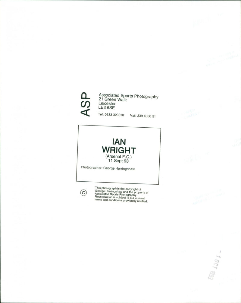 Ian Wright - Vintage Photograph