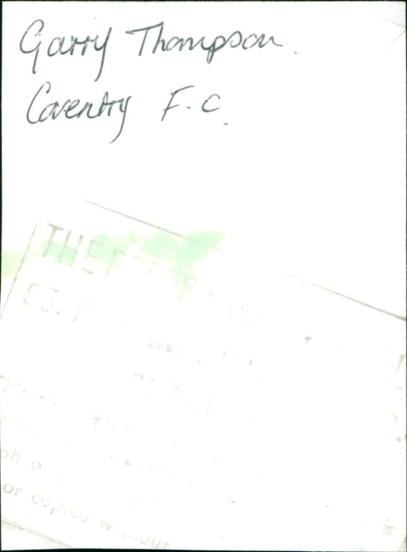 Garry Thompson - Vintage Photograph