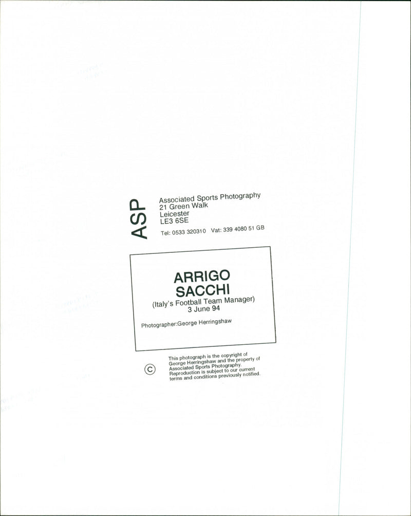 Arrigo Sacchi - Vintage Photograph