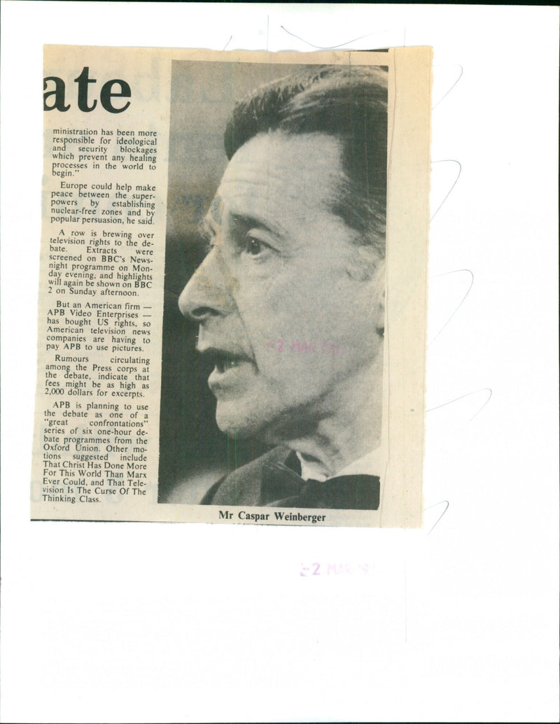 Caspar Weinberger - Vintage Photograph