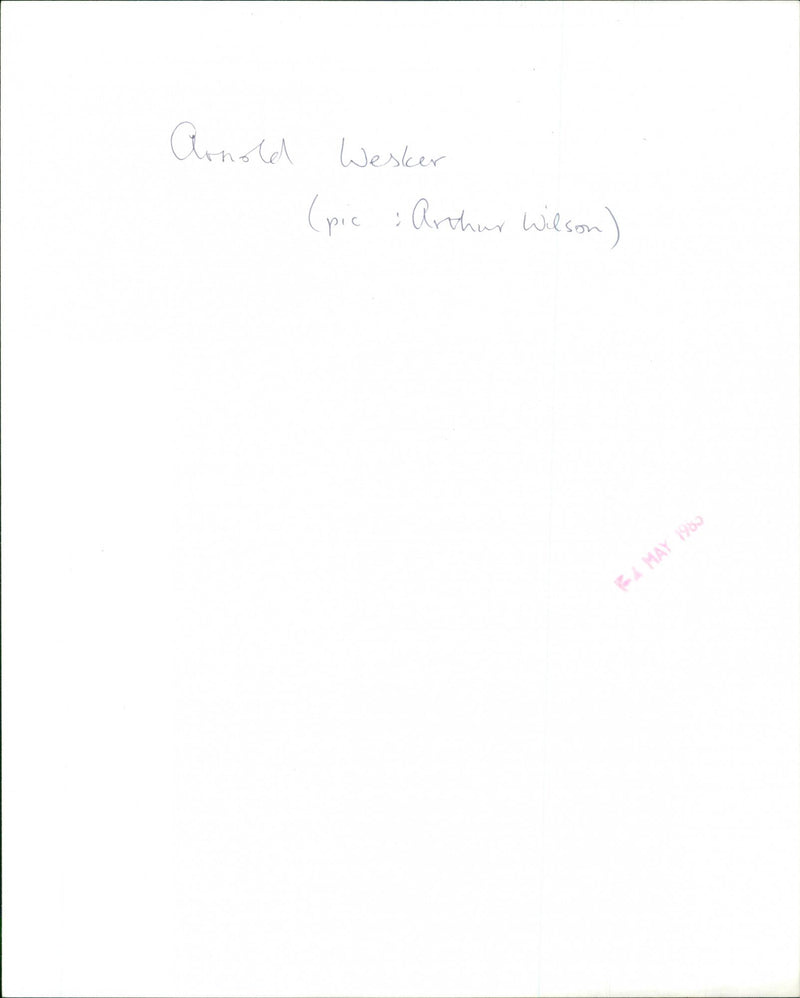Arnold Wesker - Vintage Photograph