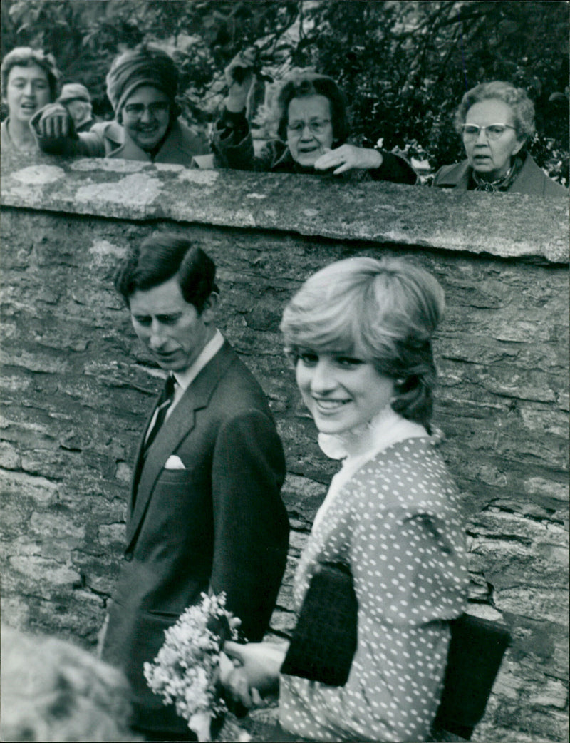 Lady Diana Spencer and Prince Charles - Vintage Photograph