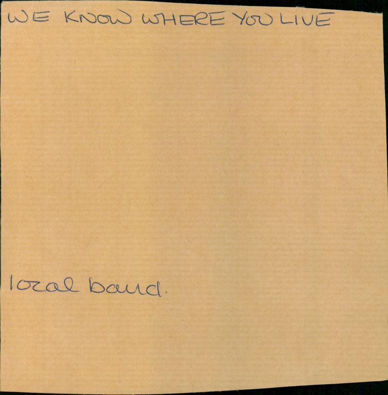 We know where you live - Vintage Photograph