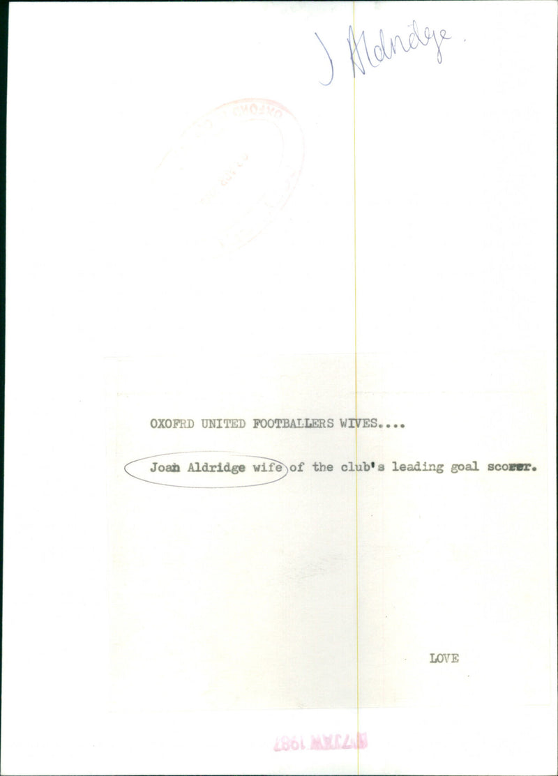 John Aldridge - Vintage Photograph