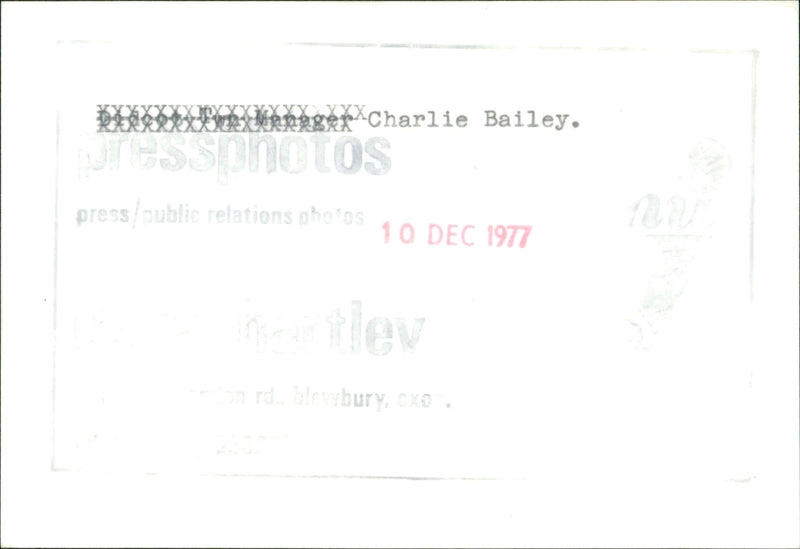 Charlie Bailey - Vintage Photograph