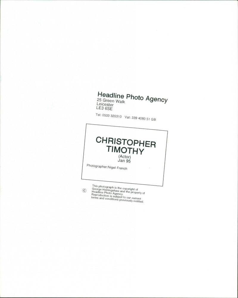 Christopher Timothy - Vintage Photograph