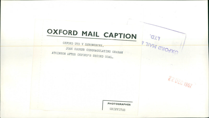 John Shuker, Graham Atkinson - Vintage Photograph