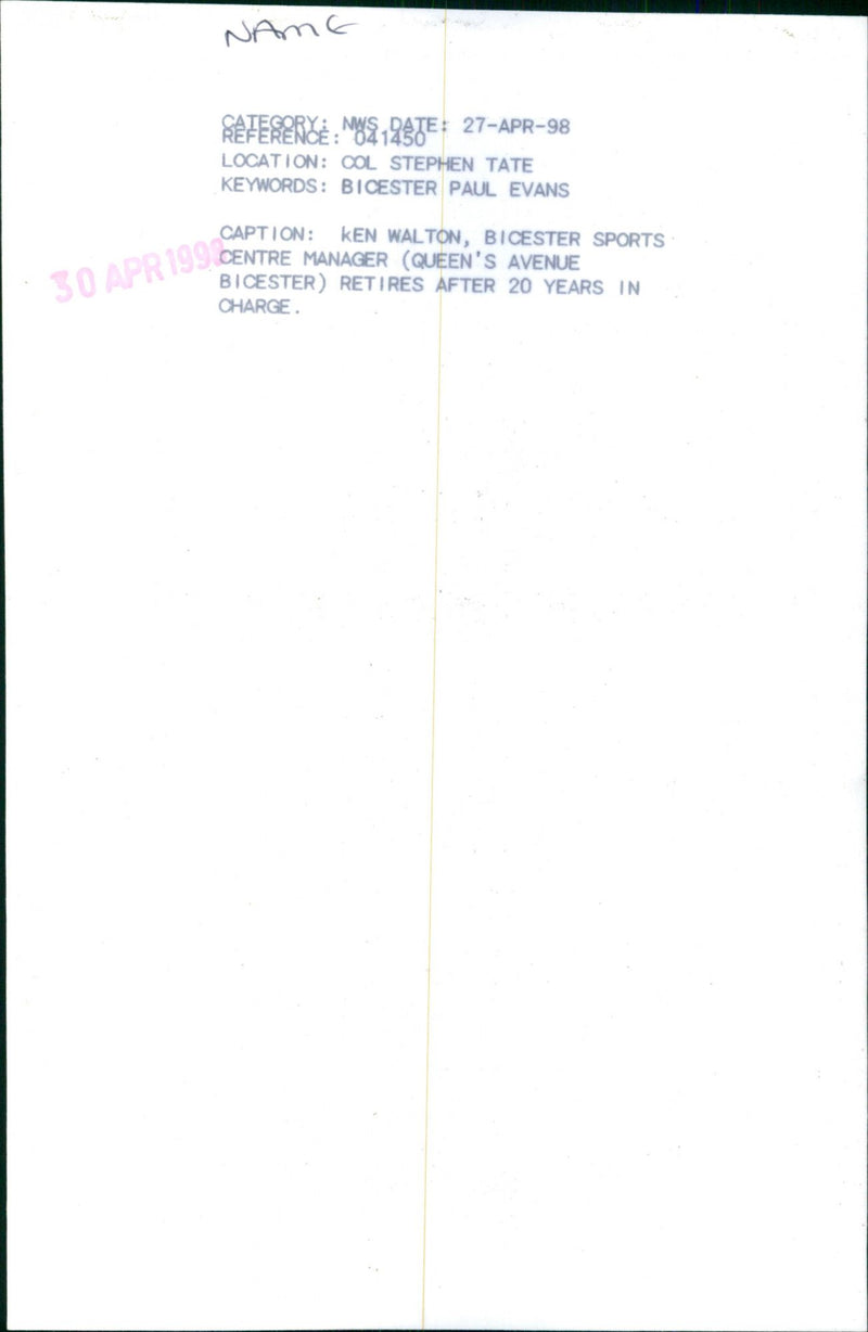 Ken Walton - Vintage Photograph