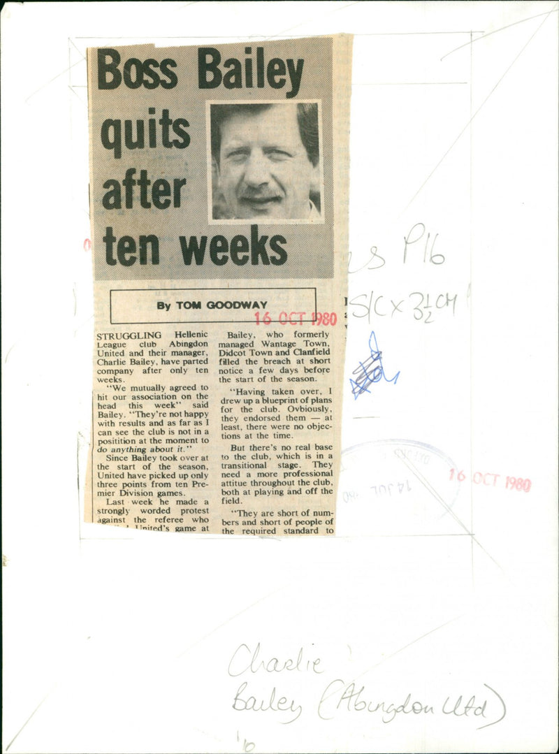 Charlie Bailey - Vintage Photograph