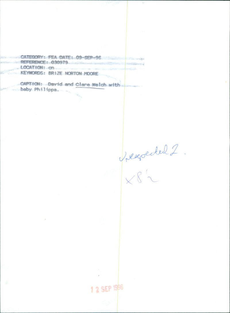 David, Clare Welch, Baby Philippa - Vintage Photograph