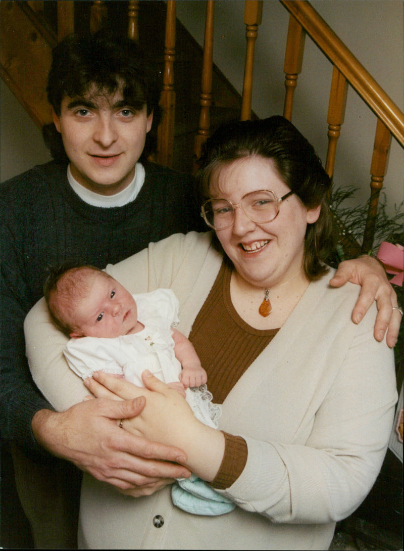 David, Clare Welch, Baby Philippa - Vintage Photograph