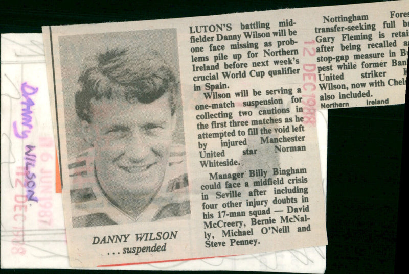 Danny Wilson - Vintage Photograph