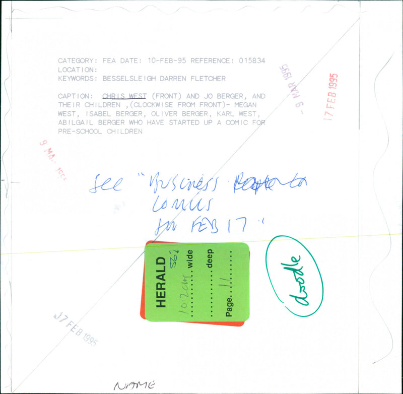 Chris West, Jo Berger family - Vintage Photograph