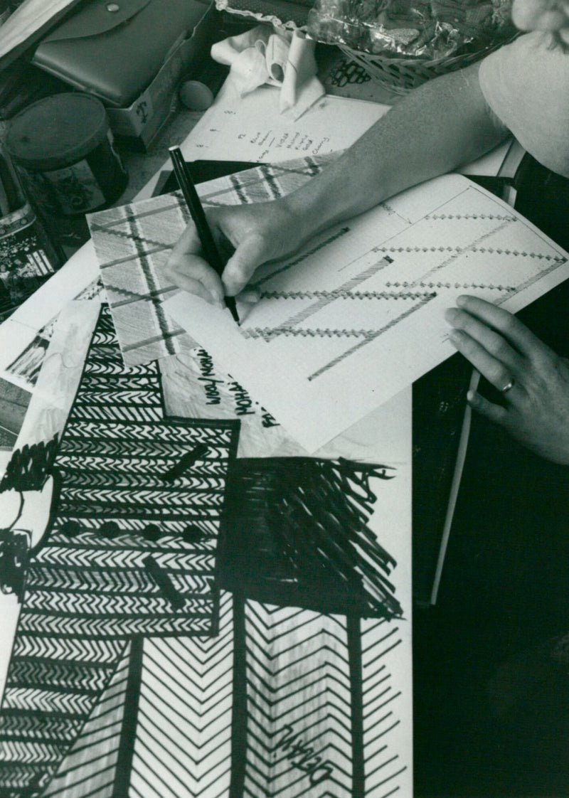 Beverley Westacott creates unique knitwear with the help of a government job creation scheme. - Vintage Photograph