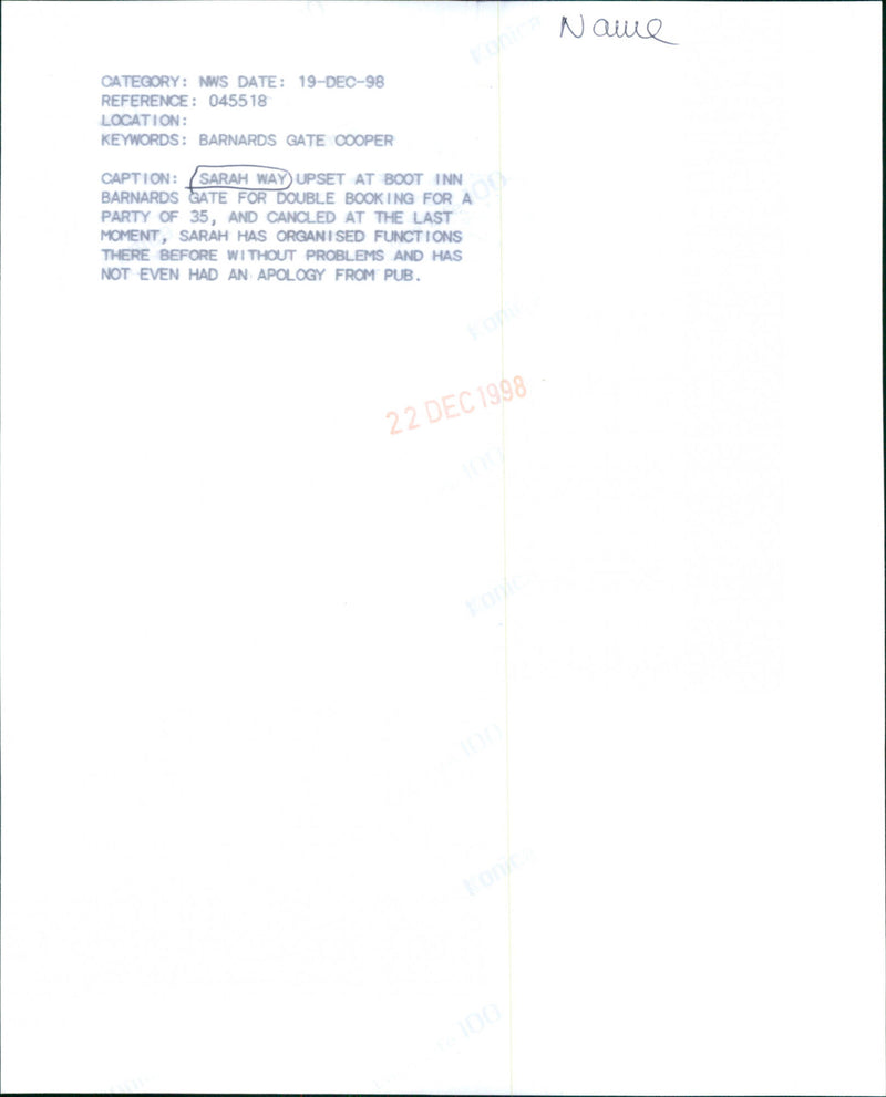 Sarah Way - Vintage Photograph