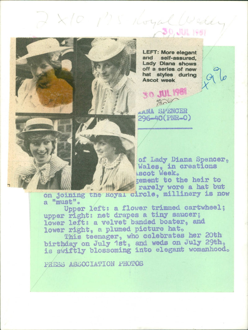 Lady Diana Spencer - Vintage Photograph